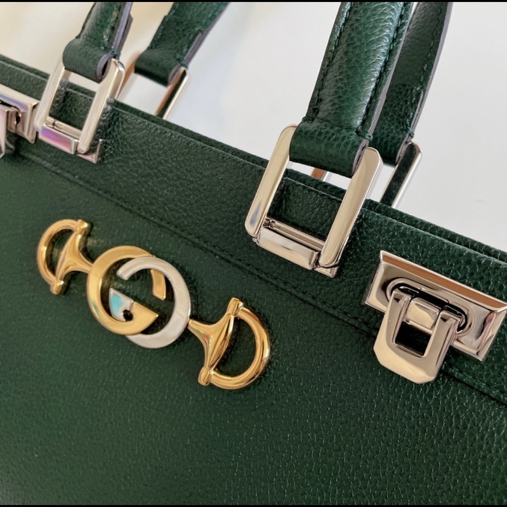 Gucci Top Handle Bag Zumi Shibuya medium Green Leather crossbody - Picture 2 of 9